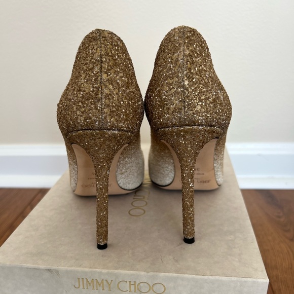 JIMMY CHOO, 9½ Romy 100 Glitter Heels (Wedding,Party, Prom) - Picture 4 of 6